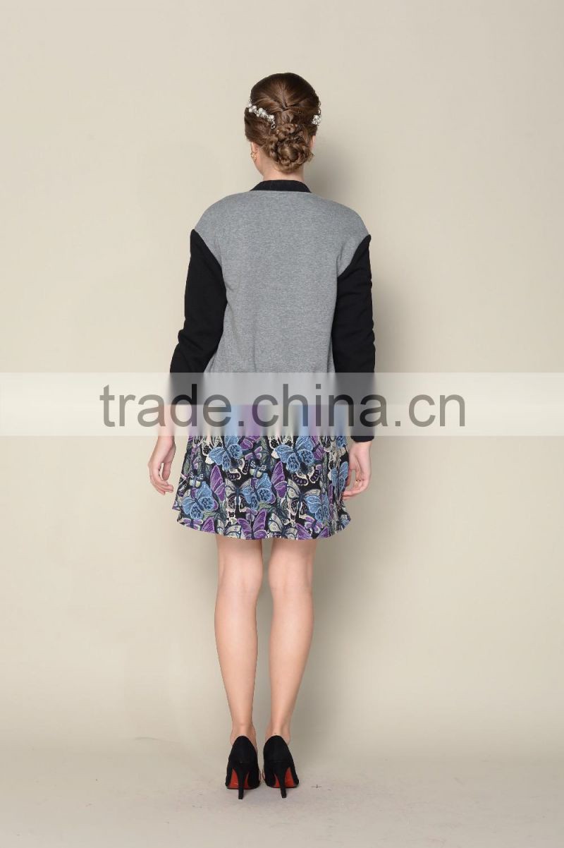 latest 2016 casual elegant grey fall spring jackets for women