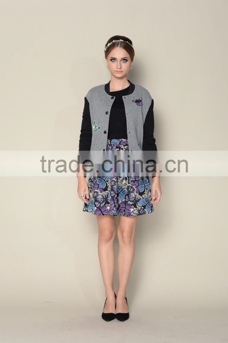 latest 2016 casual elegant grey fall spring jackets for women