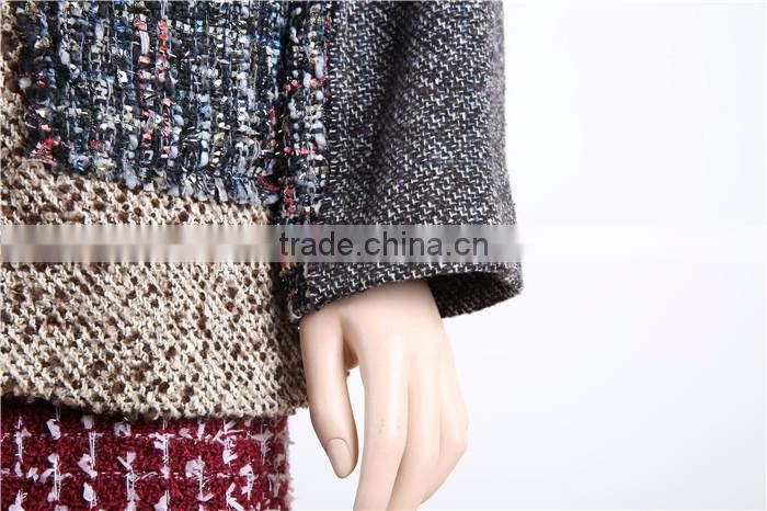soft thick materials used fashion ladies long coat design