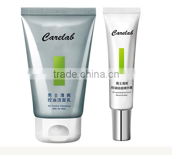 Men Skincare Set of Oil Control Cleansing Milk and Anti acne Serum