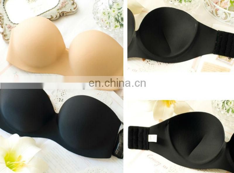 sxy self adhesive invisible skin black seamless bra with strapless for wholesale