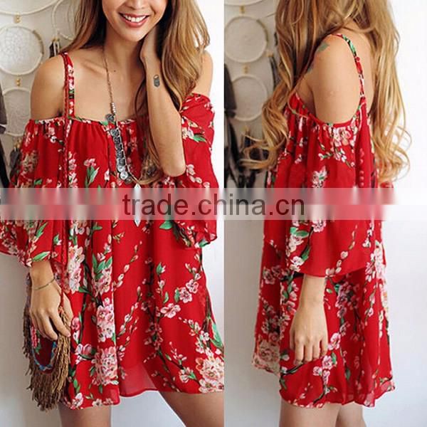 2016 hot sale red off shoulder slip dresses