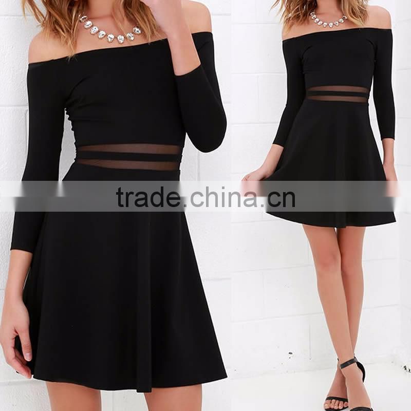 Ladies hot sale cotton off shoulder dress