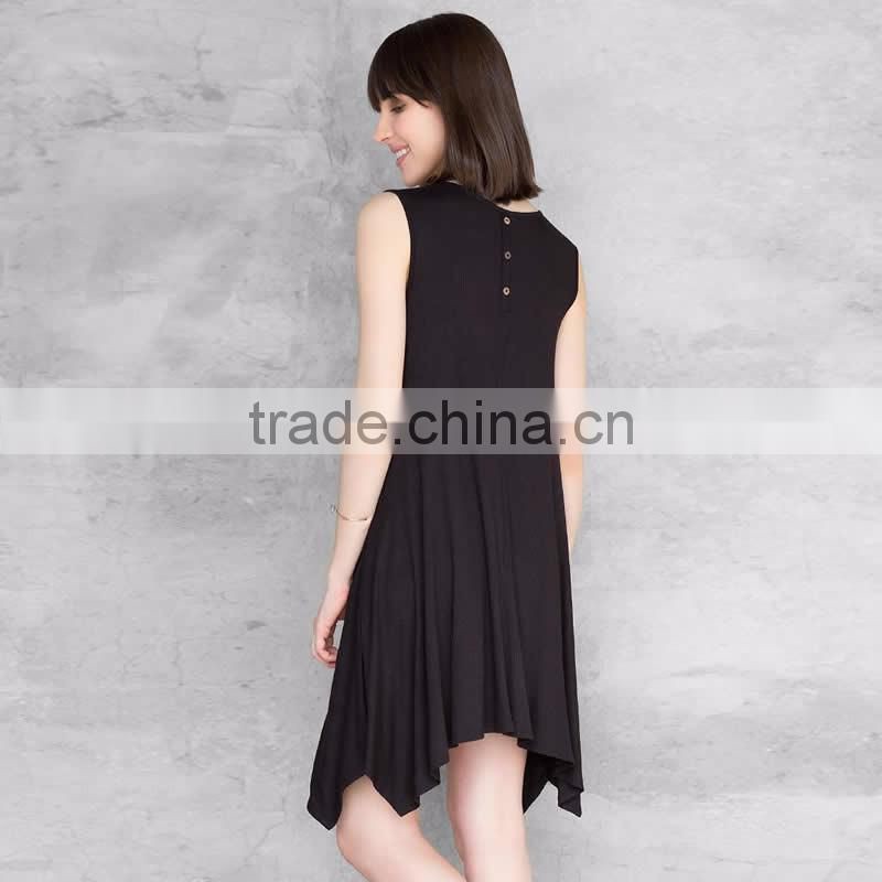 Black solid girl and women cotton dresses