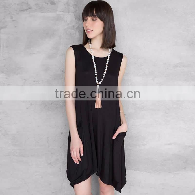 Black solid girl and women cotton dresses