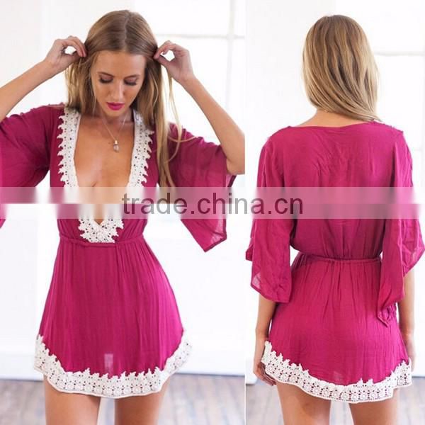Cheaper and sexy chiffon & cotton dress