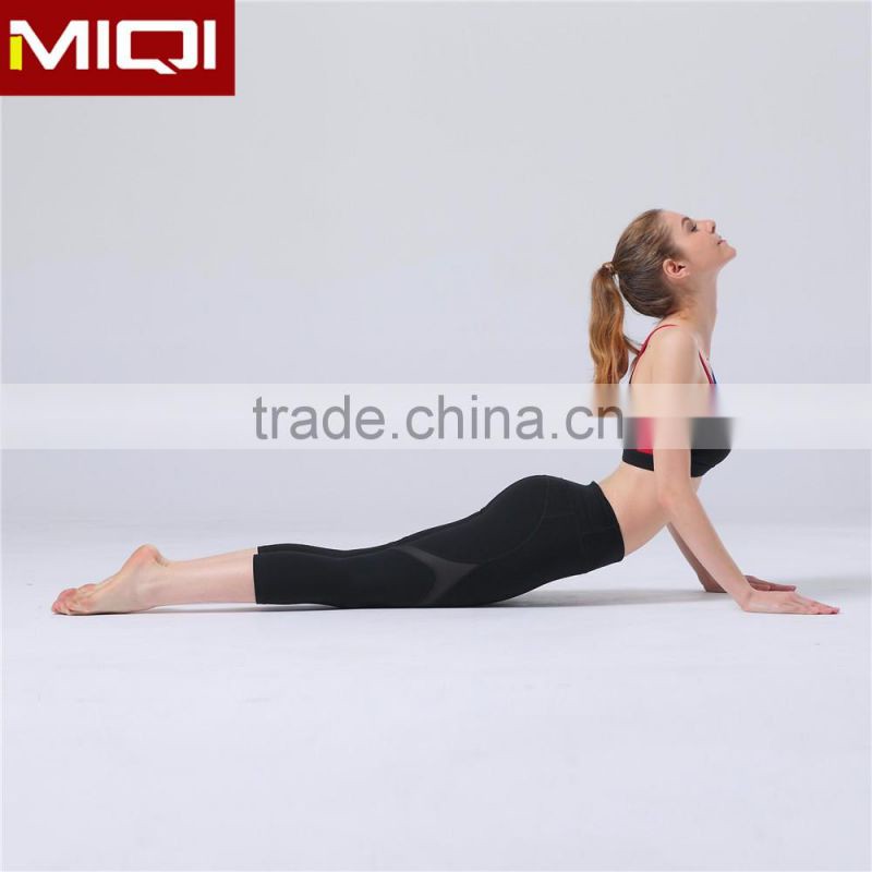 OEM service sexy mesh design capri pants sports yoga pants for women