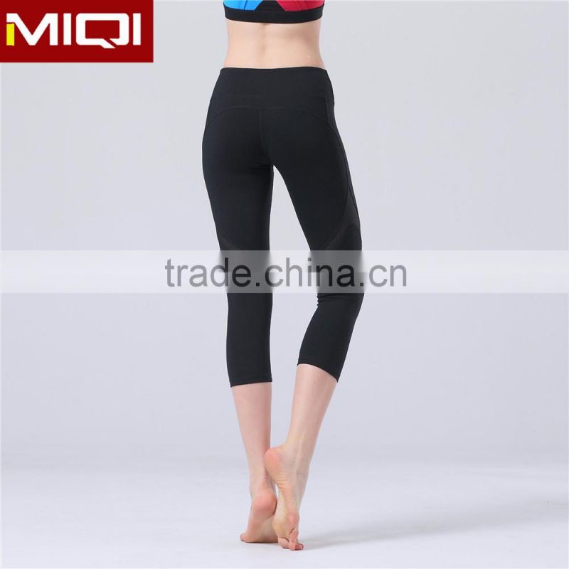 OEM service sexy mesh design capri pants sports yoga pants for women