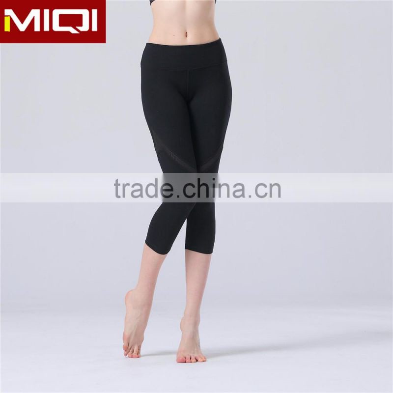 OEM service sexy mesh design capri pants sports yoga pants for women