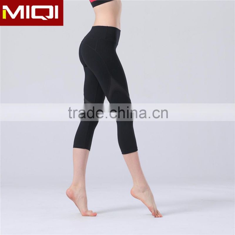 OEM service sexy mesh design capri pants sports yoga pants for women