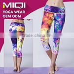 Fashionable latest design spandex women fitness wear durable yoga capri leggings tights
