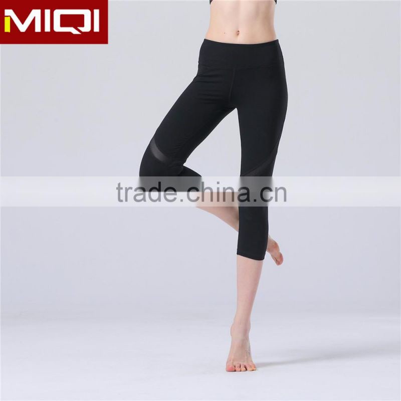 OEM service sexy mesh design capri pants sports yoga pants for women