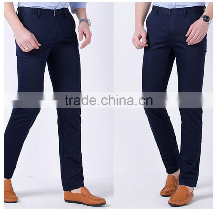 Men's casual pants slim straight stretch pants all-match business mens thin long trousers custom
