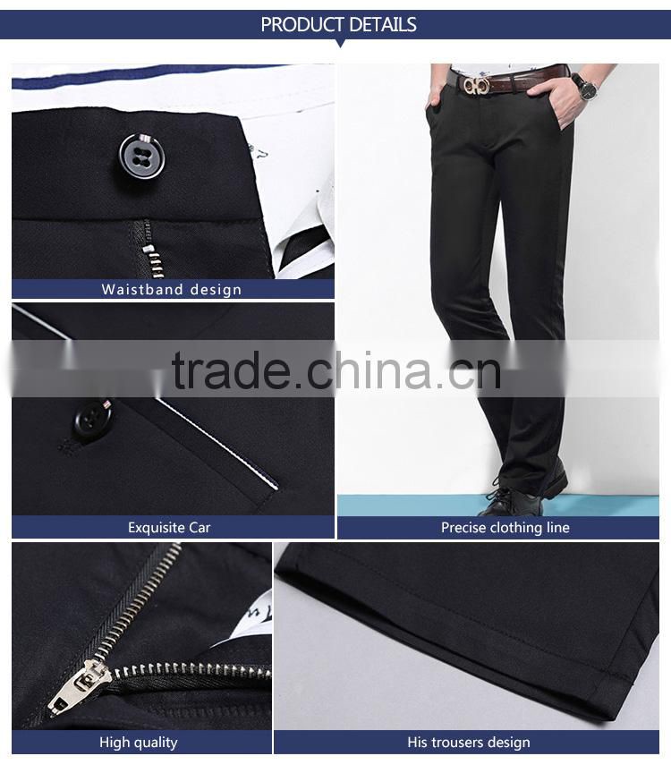 Men's casual pants slim straight stretch pants all-match business mens thin long trousers custom
