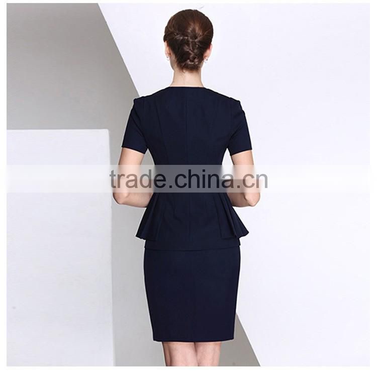 Fancy Blue Colors Sex Airline Stewardess Costume