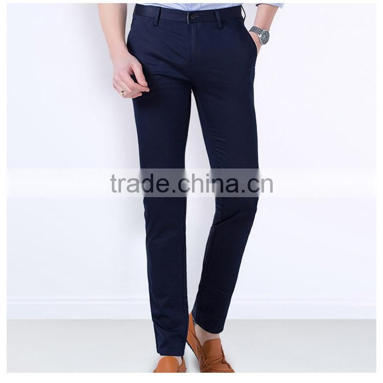Men's casual pants slim straight stretch pants all-match business mens thin long trousers custom