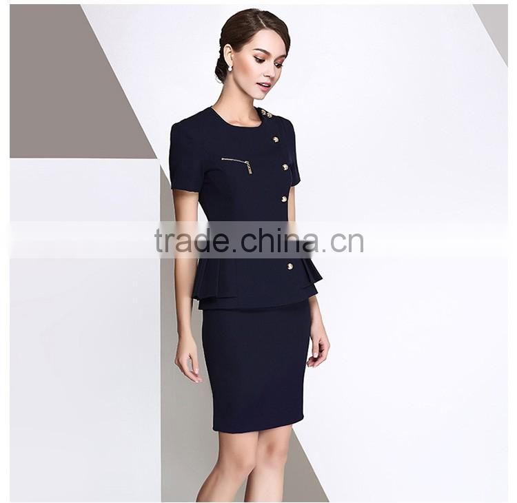 Fancy Blue Colors Sex Airline Stewardess Costume