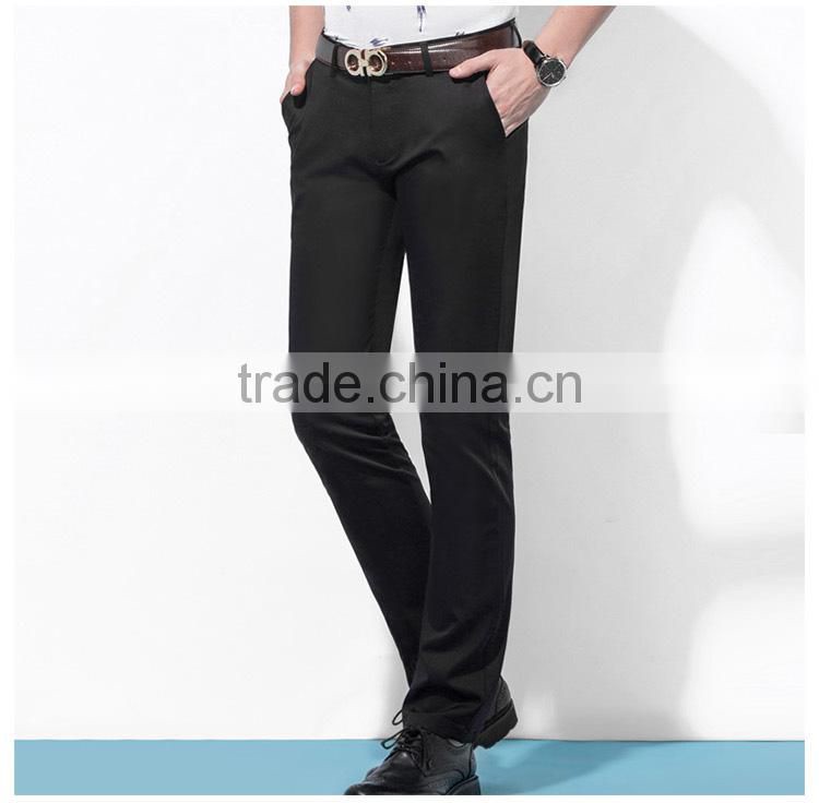 Men's casual pants slim straight stretch pants all-match business mens thin long trousers custom