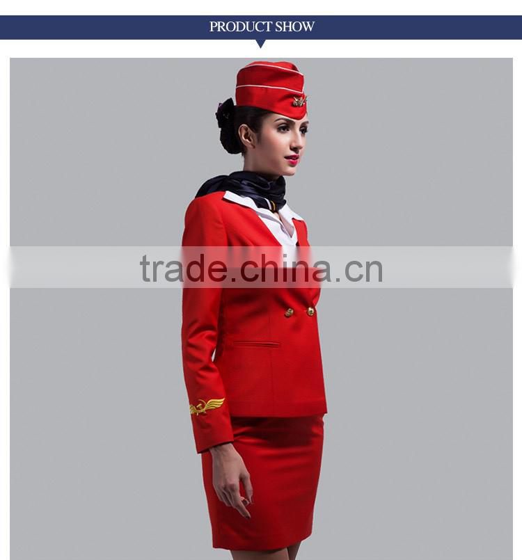 Custom High Quality Airline Uniform For Stewardess