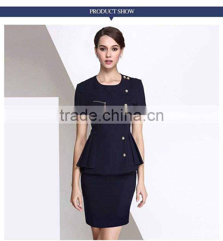 Fancy Blue Colors Sex Airline Stewardess Costume