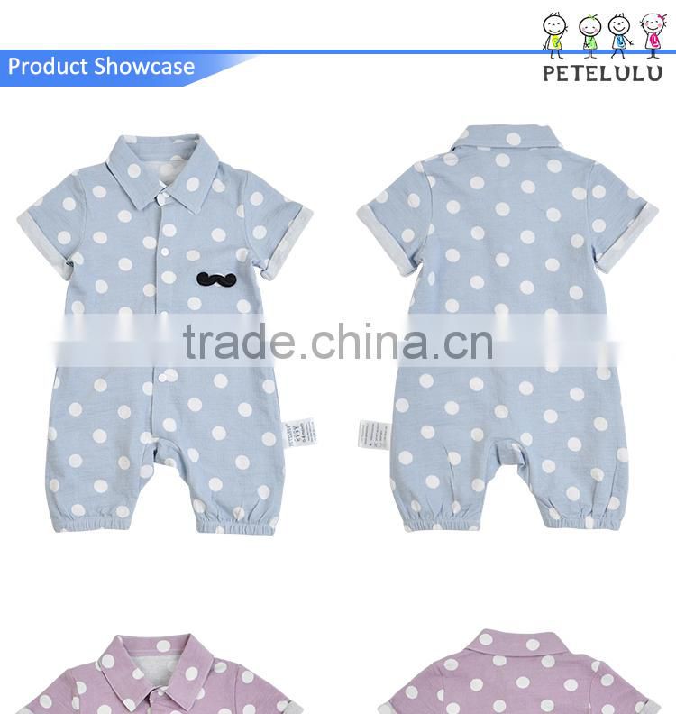 Front Button Open Polo Collar 2 Year Old Baby Rompers Intant Bodysuit