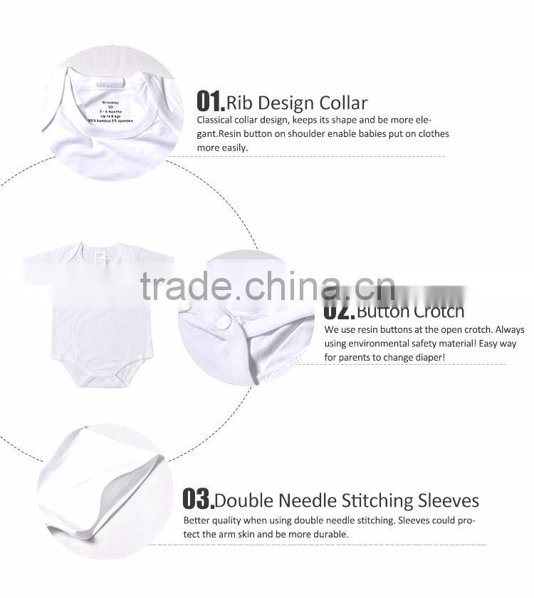 Toddler Baby Clothing Bamboo Cotton Plain White Newborn Baby Clothes Romper