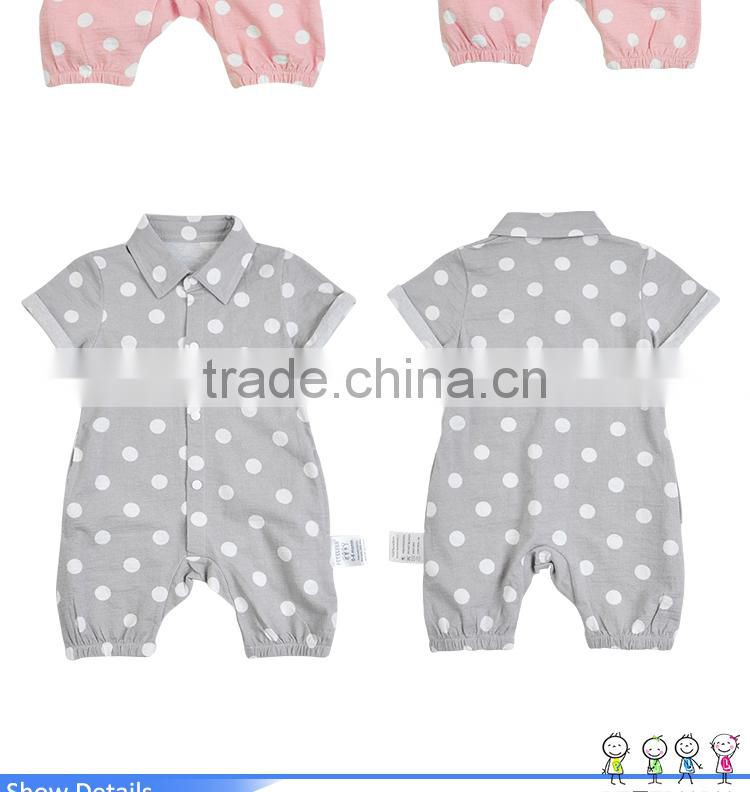 Front Button Open Polo Collar 2 Year Old Baby Rompers Intant Bodysuit