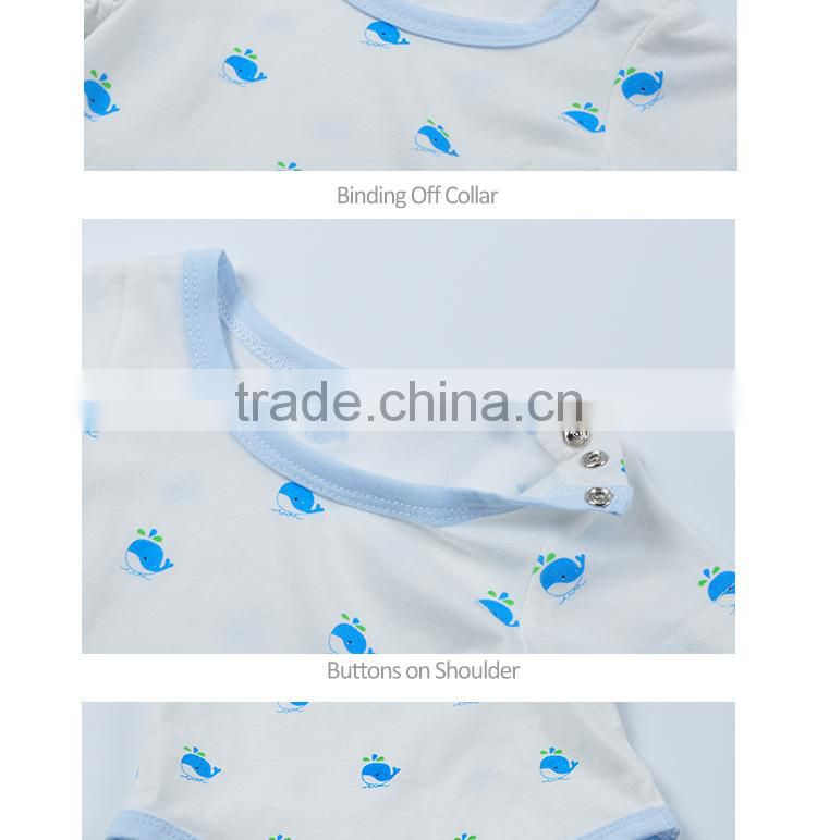 Blue Whale All Over Print Cotton Roupa Infantil Da China