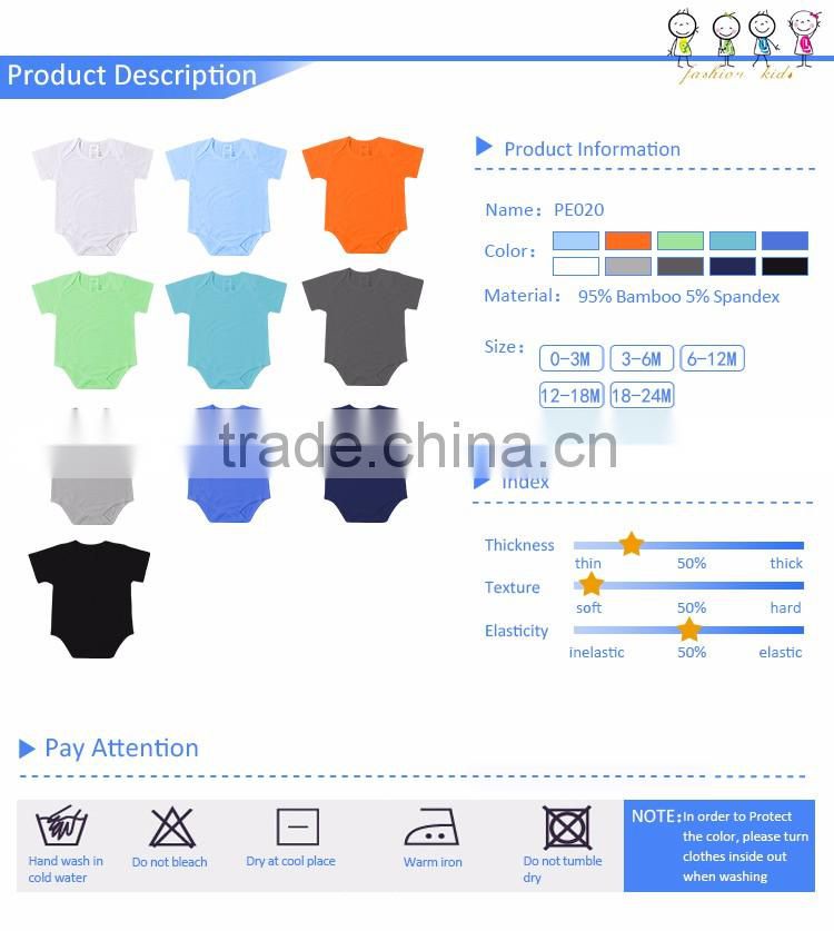 Toddler Baby Clothing Bamboo Cotton Plain White Newborn Baby Clothes Romper