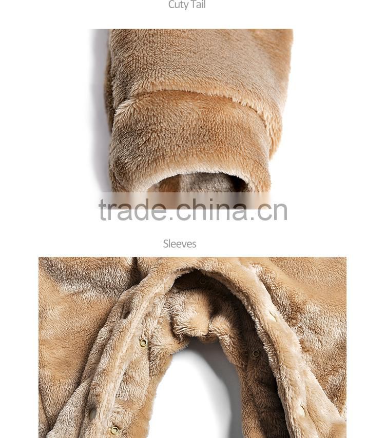 Guangdong Factory Brown Elephant Fleece Animal Pijamas Baby Boy