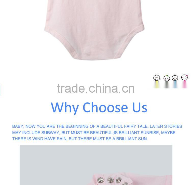 Summer Pink Silk Screen Printing Combed Cotton Wholesale Designer Baby Clothes From China