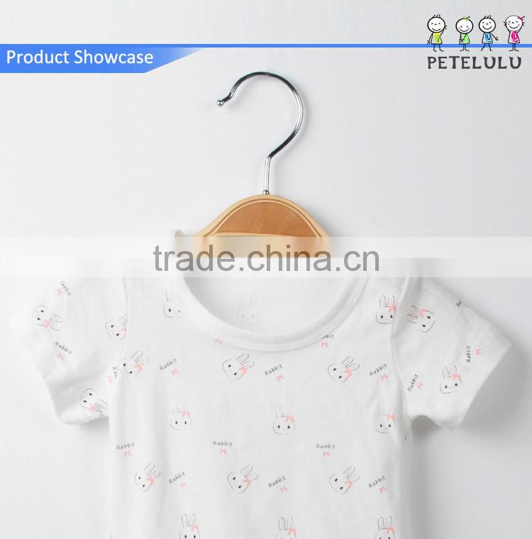 White All Over Animal Rabbit Printing Summer Baby Clothes OEM