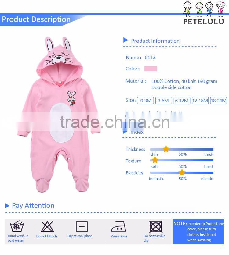Hoodie Baby Romper Little Rabbit Lovely Design For Baby Girls Animal Jumpsuit Pajamas