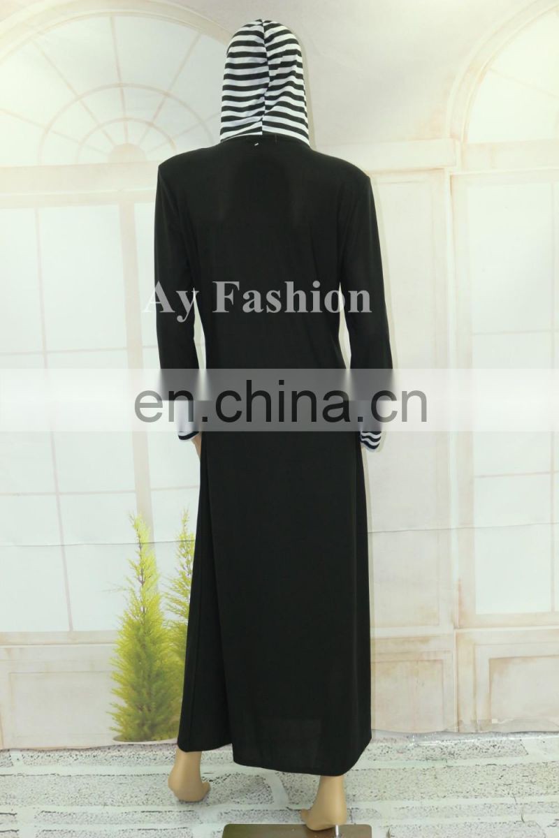 Muslim Dress Satin Black Abaya Models Hot Drilling New Model Abaya In China Islamic Cloting