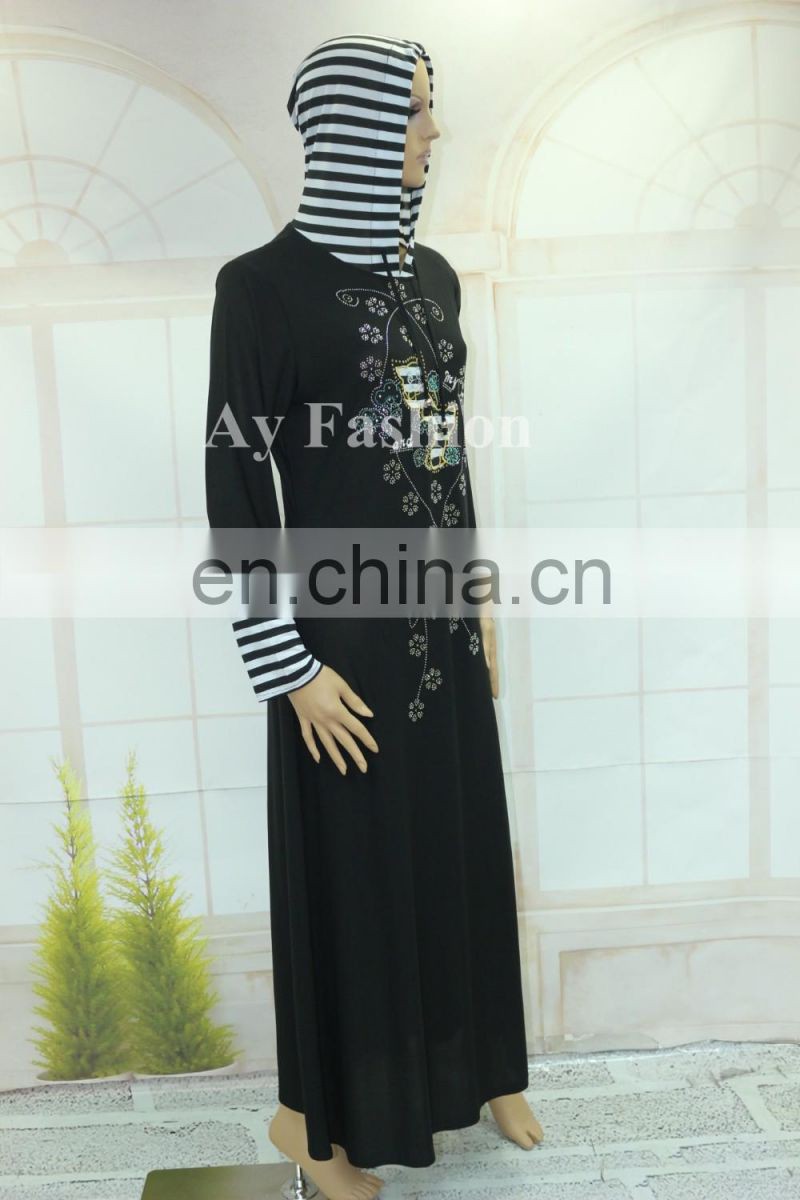 New Fashion Abaya Arriva lLatest Round Collar Plain Abaya Muslim Long Abaya Kaftan
