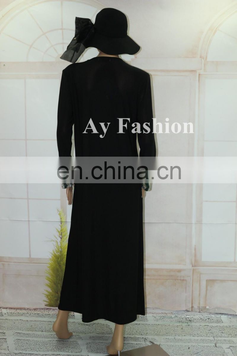 Wholesale Islamic Clothing Latest Abaya Models Dubai Hot Drilling Long Sleeve Muslim Women Dress
