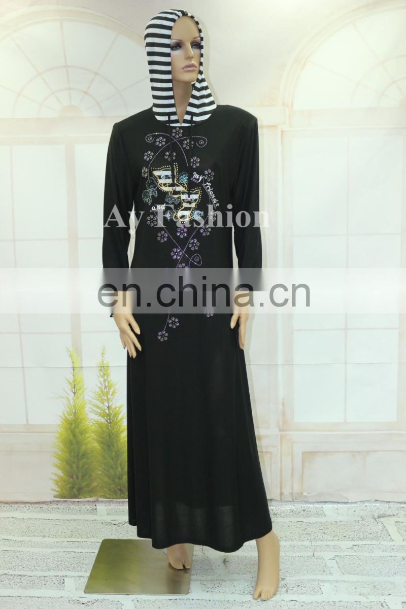 New Fashion Abaya Arriva lLatest Round Collar Plain Abaya Muslim Long Abaya Kaftan