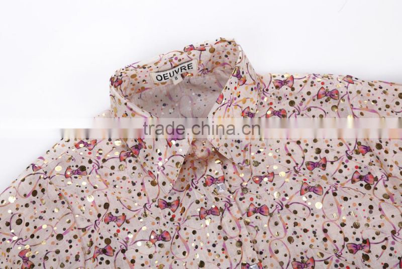 Casual lady two piece suit for short blouse and skirt