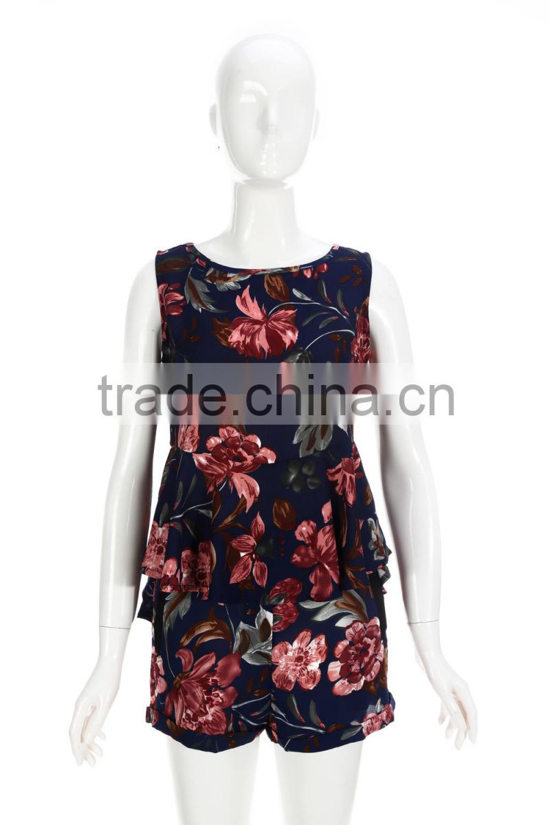 European style Floral printed pant suit for women