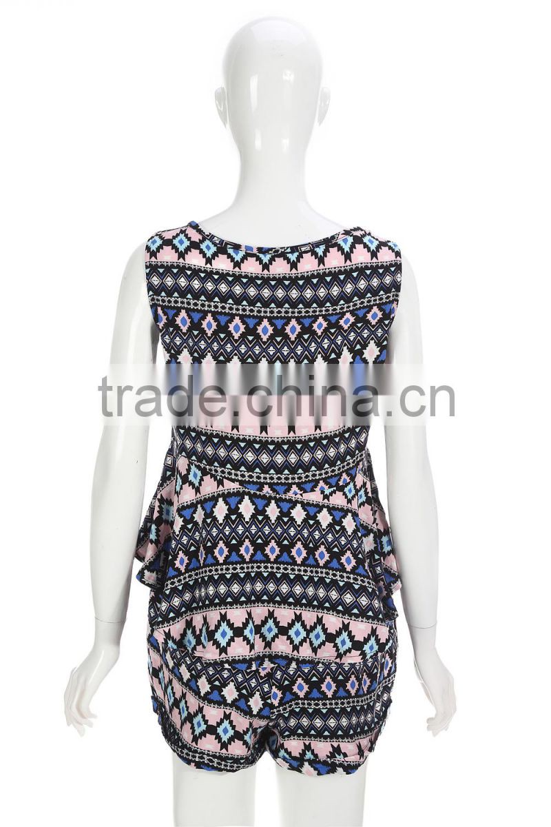 Europe and America Casual style Sleeveless short pants suit