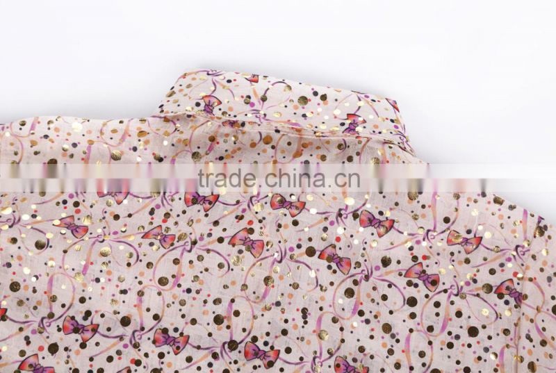 Casual lady two piece suit for short blouse and skirt