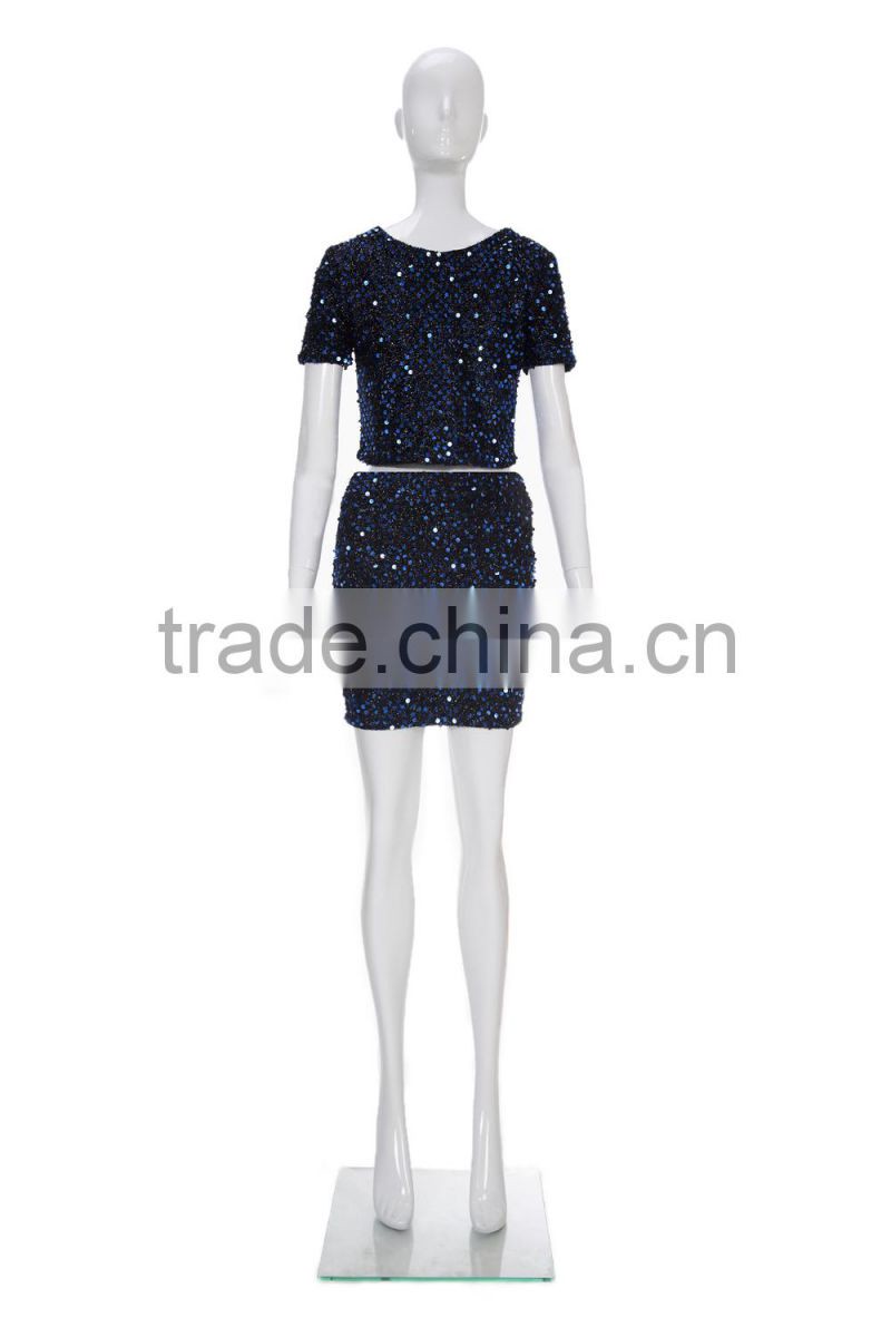 Latest fashion Elegant Sequin suit skirt for lady
