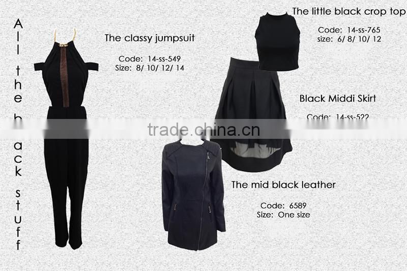 Simple style office Black lady suit
