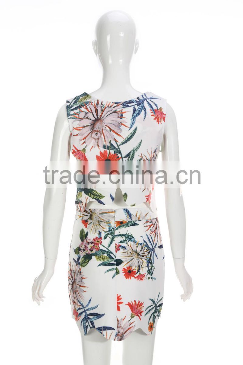 Casual Crop Top and Skirt New Design Ladies Suit