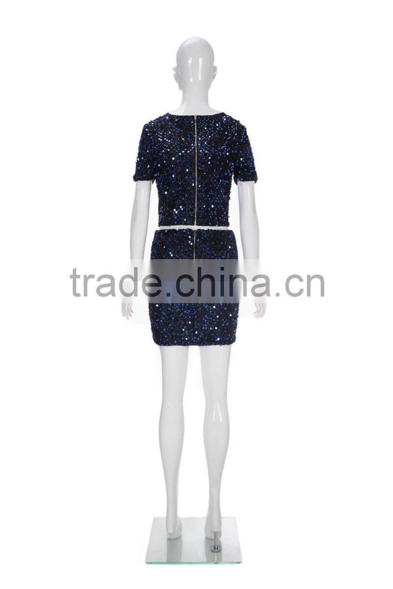 Latest fashion Elegant Sequin suit skirt for lady
