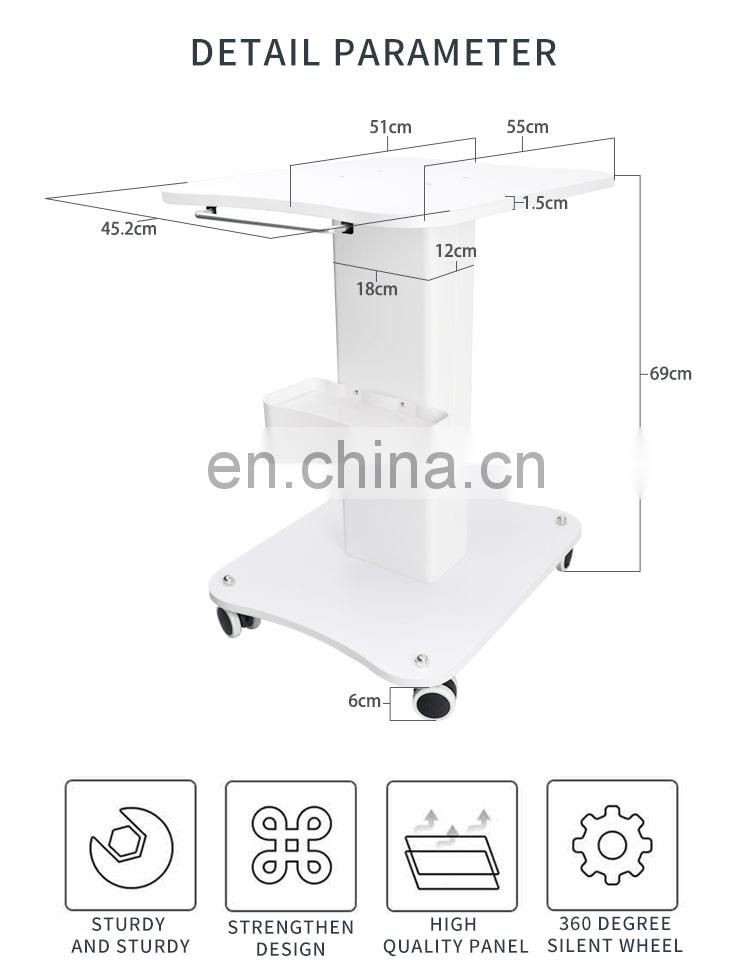 very stable white salon trolley cart wheels for sale