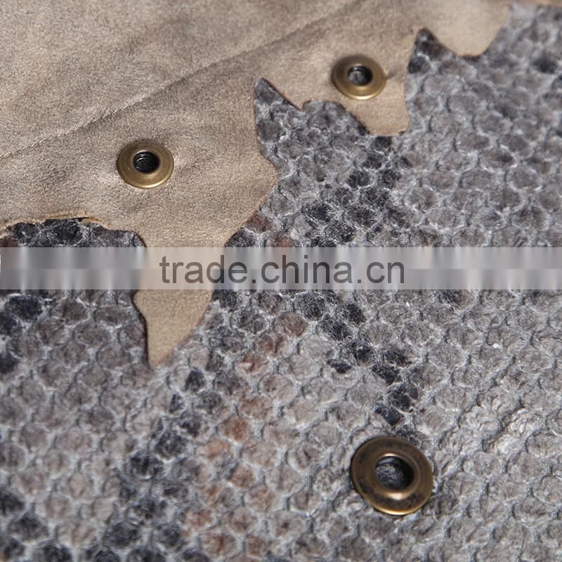 PQ-082 Khaki Irregular Sexy Micro Suede Nostalgic Prints Splicing Skirts