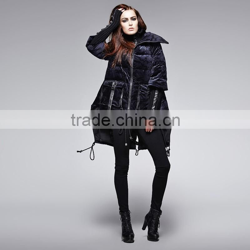 PY-130 Gothic Winter Knitwear Double Collar Winproof Camouflage Down Jacket