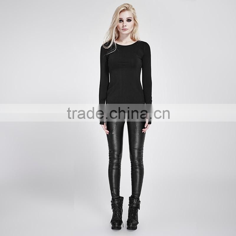 PT-106 "Thorn" Series PUNK RAVE Dark Minimal Lacing Skinny Hand-Drawing Top