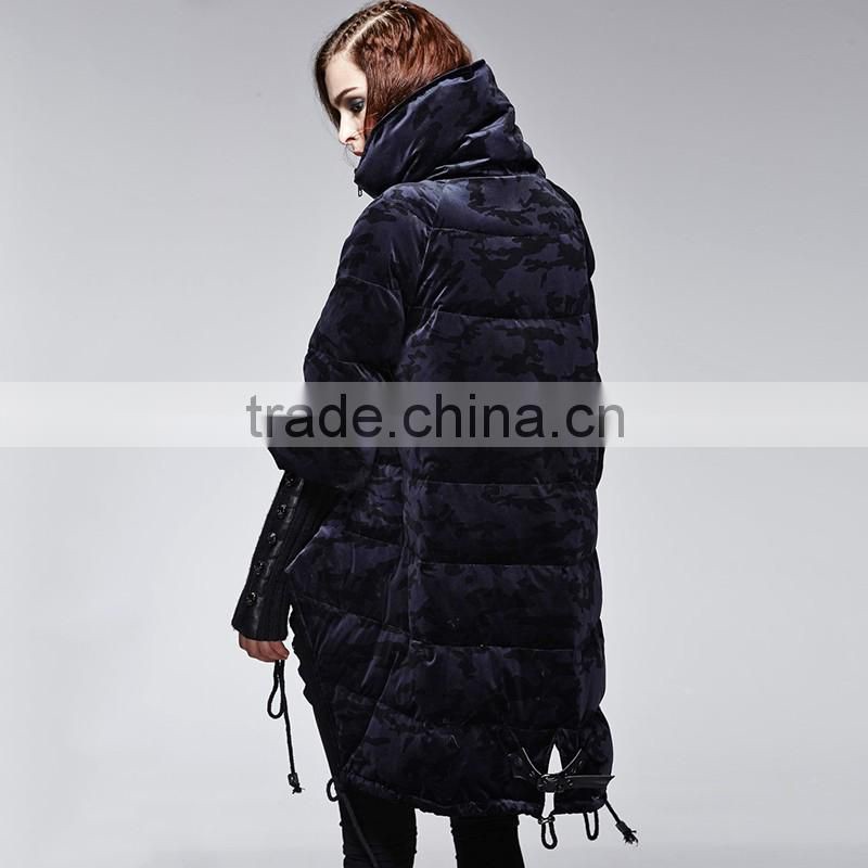 PY-130 Gothic Winter Knitwear Double Collar Winproof Camouflage Down Jacket